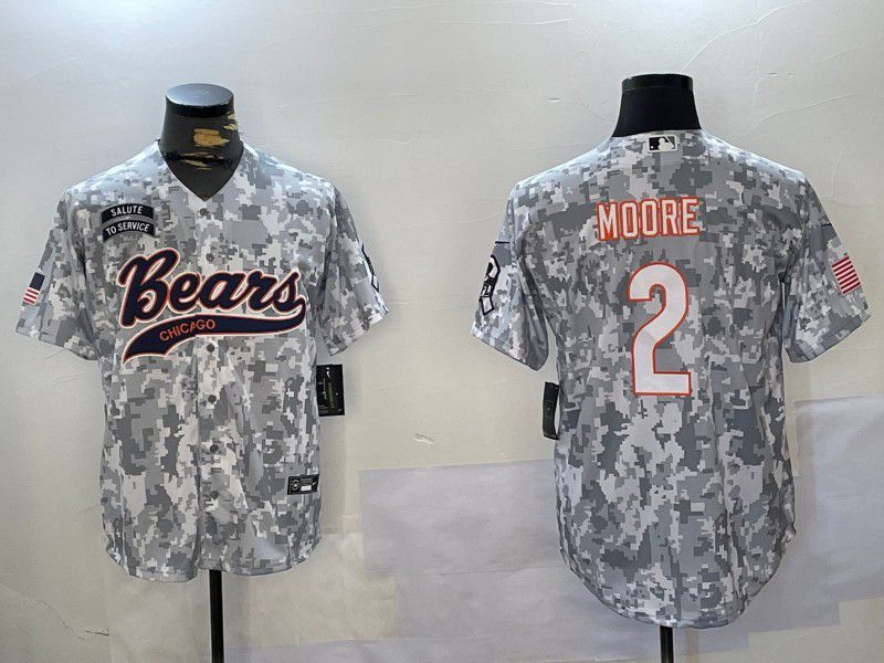 Men Chicago Bears #2 Moore Nike Arctic Camo 2024 Salute to Service Limited NFL Jersey style 1